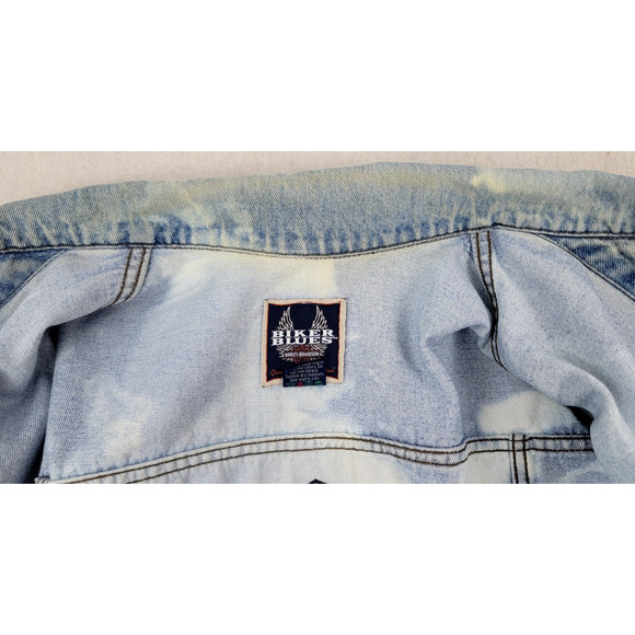 Vintage Harley-Davidson Biker Blues Denim Jacket Made in Canada M - Picture 10 of 14